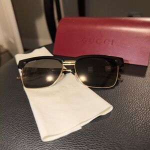 Gucci Black and Gold Designer Sunglass Temples